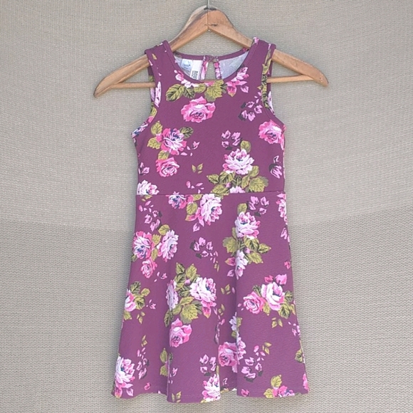 Route 67 Girl's Dress Plum Floral Aline - Picture 1 of 11